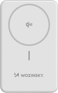 Powerbank Wozinsky WLWP-10KA0Y3WS 22,5W PD Qi2 10000 mAh, z podstawką, 1x USB-A, 1x USB-C - biały 4