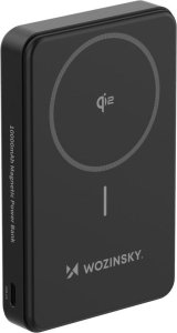 Powerbank Wozinsky WLWP-10KA0Y3S 22,5W PD Qi2 10000 mAh, z podstawką, 1x USB-A, 1x USB-C - czarny 1