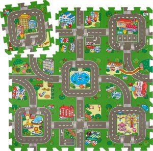 Mata puzzlowa MyCity, miasto i ulice, 9-elementowa, antypoślizgowa - kolorowy 1