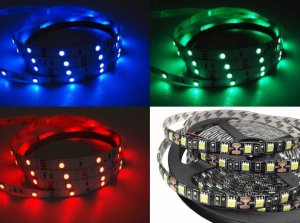 HQS-5050-30LED-7.2W-RGB-BLACKPCB: Profesjonalna taśma LED 7,2W/m, 24V, 30LED 5050,RGB-BLACKPCB, IP33 1