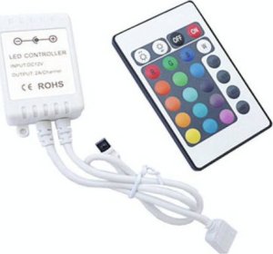 MW-CTR-RGB-2A-01: Sterownik RGB na fale podczerwień, 12V/24Vdc 3x2A, pilot 20przycisków 1