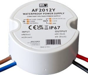 MW Power 20W 12V/1.67A round LED power supply, IP67 1