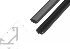Narożny profil ALU anoda czarna 3030mm CORNER anoda black 1
