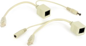 PoE rozdzielacz wejście PoE wyjście LAN + wtyk męski 2,1/5,5mm 1