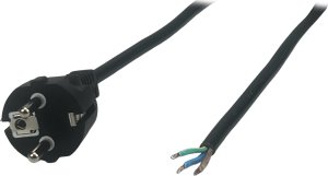POSAC-16/7/7-30B: POS AC cable CEE7/7-YJ-03[16A]-tinned ends H05VV-F3G1,5 L=3000 black 1