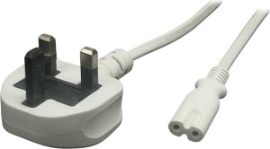 POSAC-C7UK18WH: POS AC-UK cable C7-YJT2[2,5A]-BS1363-YJ08[3A] H03VVH2-F2G0,75 L=1800 white 1