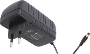 POSB24100A, zasilacz 24V/1A/24W czarny, adapter horyzontalny, gniazdo AC:CEE7/16. wtyk DC:2.1/5.5(+) 1