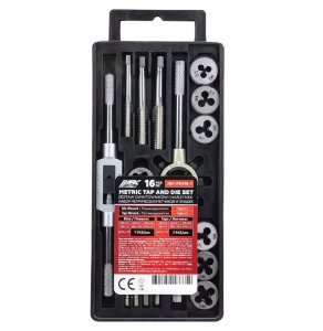 Zestaw gwintowników i narzynek 16el. (M3-M12) w organizerze PU 2