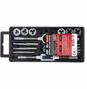Zestaw gwintowników i narzynek 16el. (M3-M12) w organizerze PU 3