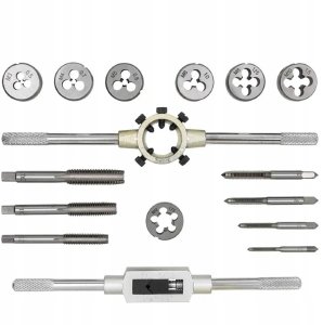 Zestaw gwintowników i narzynek 16el. (M3-M12) w organizerze PU 6