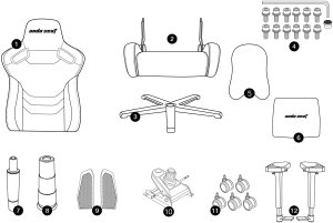 Fotel Anda Seat Fotel gamingowy Kaiser 2 Pro XL materiałowy ciemnoszary obrotowy 13