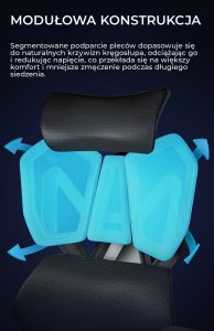 Fotel ergonomiczny gamingowy Angel Furia PRO z podnóżkiem 13
