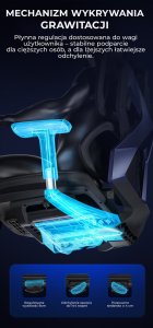 Fotel ergonomiczny gamingowy Angel Furia PRO z podnóżkiem 19