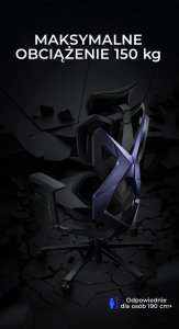 Fotel ergonomiczny gamingowy Angel Furia PRO z podnóżkiem 10