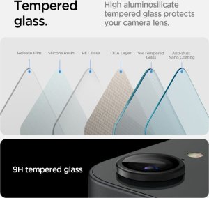 OSŁONA APARATU SPIGEN OPTIK PRO GLAS.TR "EZ FIT" CAMERA PROTECTOR 2-PACK IPHONE 16E BLACK 11
