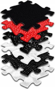 Mata Sensoryczna Ortopedyczna ZESTAW 6w1 BABY B&W 6 PUZZLI SENSORYKA MUFFIK / MFK-023-3 1