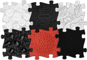 Askato Mata Sensoryczna Ortopedyczna ZESTAW 6w1 BABY B&W 6 PUZZLI SENSORYKA MUFFIK / MFK-023-3 5