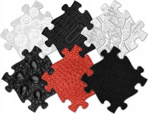 Askato Mata Sensoryczna Ortopedyczna ZESTAW 6w1 BABY B&W 6 PUZZLI SENSORYKA MUFFIK / MFK-023-3 6