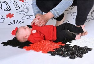 Askato Mata Sensoryczna Ortopedyczna ZESTAW 6w1 BABY B&W 6 PUZZLI SENSORYKA MUFFIK / MFK-023-3 8