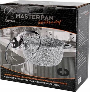 Garnek 6,5L 28cm pokrywka Aroma Knob granitowy 3