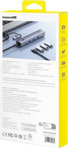 Hub 4w1 Baseus UltraJoy USB-A&USB-C do 3xUSB3.0+USB-C+RJ45 (szary) 8