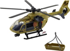 LeanToys Helikopter Wojskowy Militarny Hak Nosze Światła Dźwięki 1:14 2
