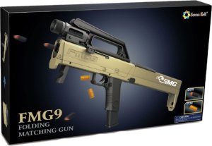 LeanToys Karabin Składany FMG9 Strzałki Piankowe Łuski Latarka Broń 4