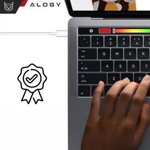 Ładowarka Zasilacz do Apple MacBook Alogy Universal Charger Kabel 2m USB-C do USB-C Szybkie ładowanie PowerDelivery PD 87W Biały 6