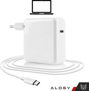 Ładowarka Zasilacz do Apple MacBook Alogy Universal Charger Kabel 2m USB-C do USB-C Szybkie ładowanie PowerDelivery PD 87W Biały 9