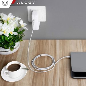 Ładowarka Zasilacz do Apple MacBook Alogy Universal Charger Kabel 2m USB-C do USB-C Szybkie ładowanie PowerDelivery PD 96W Biały 11