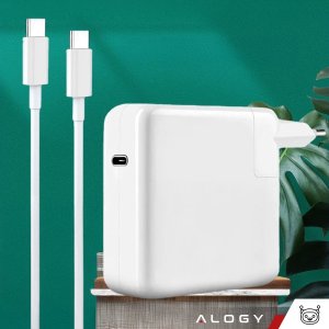 Ładowarka Zasilacz do Apple MacBook Alogy Universal Charger Kabel 2m USB-C do USB-C Szybkie ładowanie PowerDelivery PD 96W Biały 12