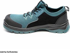 BBBO S1PS SR FO ESD - półbut wytrzymała tkanina poliestera mikrofibra higroskopijna wyściółka wkładka antygrzybiczna - czarny-turkusowy 44 16