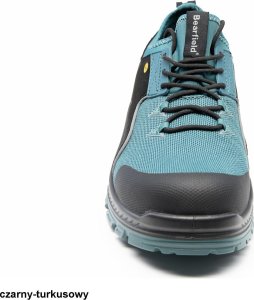 BBBO S1PS SR FO ESD - półbut wytrzymała tkanina poliestera mikrofibra higroskopijna wyściółka wkładka antygrzybiczna - czarny-turkusowy 44 22