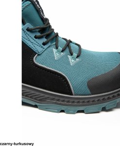 BBBO S1PS SR FO ESD - półbut wytrzymała tkanina poliestera mikrofibra higroskopijna wyściółka wkładka antygrzybiczna - czarny-turkusowy 44 25