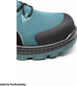 BBBO S1PS SR FO ESD - półbut wytrzymała tkanina poliestera mikrofibra higroskopijna wyściółka wkładka antygrzybiczna - czarny-turkusowy 44 27