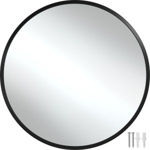 Okrągłe lustro ścienne Fiona z aluminiową ramą - 50 cm 1