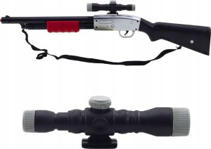 Karabin Strzelba Rekwizyt Pasek Na Ramię Luneta Czarny Dźwięki 65cm 2