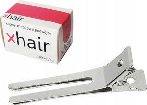 Xhair Profesjonalne podwójne metalowe klipsy fryzjerskie 46mm 100szt 2
