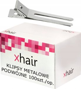 Xhair Profesjonalne podwójne metalowe klipsy fryzjerskie 46mm 100szt 5