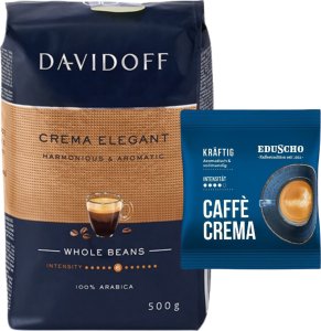 Kawa ziarnista Davidoff Crema Elegant 500 g + Eduscho Caffe Crema 100g 1
