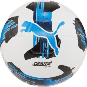 Piłka nożna Puma Orbita 5 Fusion biało-niebiesko-czarna 84331 05 4 1