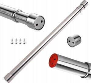 Drążek Karnisz  Przysznicowy  Rozporowy Teleskopowy  Metalowy 51-100Cm + Gratis 1