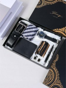 Zestaw Prezentowy Dla Mężczyzny Portfel Pasek Zegarek Bransoletka Długopis 4