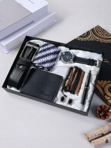Zestaw Prezentowy Dla Mężczyzny Portfel Pasek Zegarek Bransoletka Długopis 5
