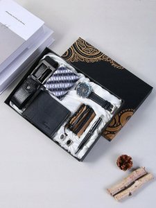Zestaw Prezentowy Dla Mężczyzny Portfel Pasek Zegarek Bransoletka Długopis 6