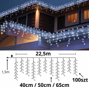 Sople 300 Led Lampki Światełka Świąteczne Zewnętrzne Kurtyna Girlanda Ip44 21