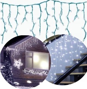 Sople 300 Led Lampki Światełka Świąteczne Zewnętrzne Kurtyna Girlanda Ip44 26