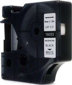 Taśma JetWorld Zamiennik Dymo Rhino Czarny na Białym (18053) rurka termokurczliwa 9mm x 1.5m 1
