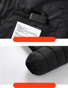 Kurtka Podgrzewana 21 Stref Na Usb Zimowa Ogrzewana Ciepła Czarna Długa Xl 11