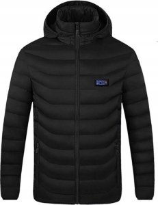 Kurtka Podgrzewana 21 Stref Na Usb Zimowa Ogrzewana Ciepła Czarna Długa Xl 5